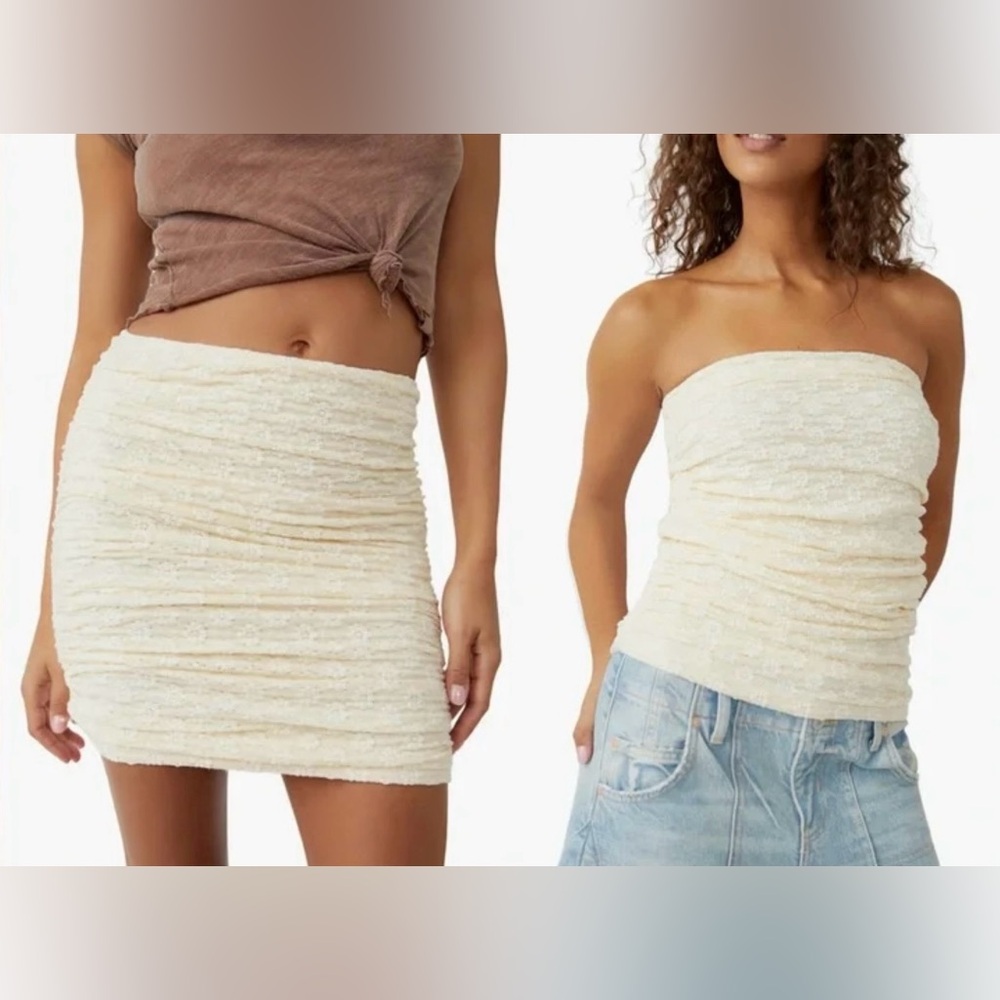 NWT Free People Ona Convertible Ruched Skirt